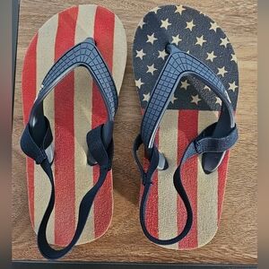 Sanuk Little Boys American Flag Sandals sz 8-11